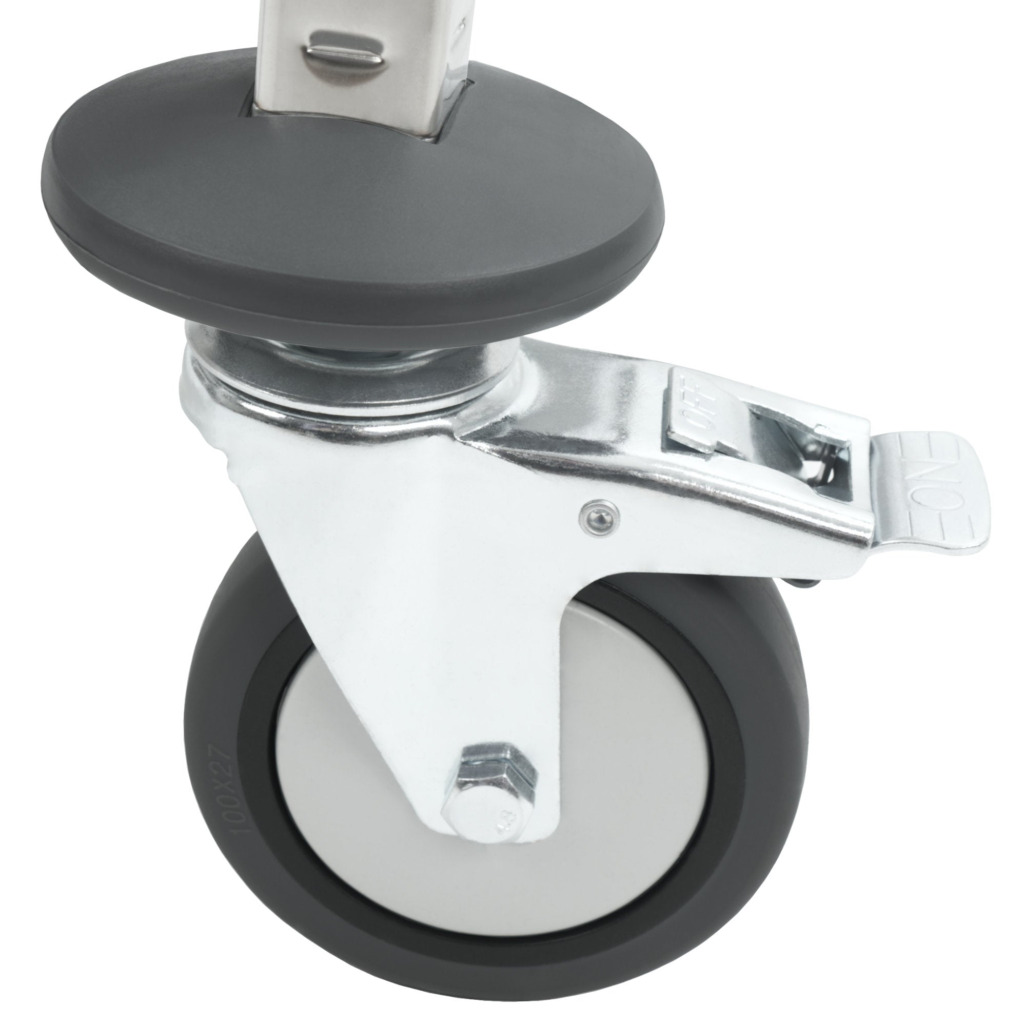 Serving trolley, stainless steel, foldable, up to 150 kg, with wheels, 3 shelves