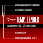 Thermomètre de barbecue « TempTender », avec boîtier de charge et application.