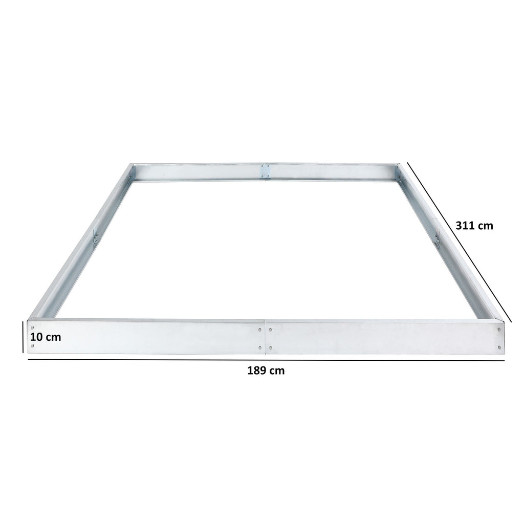 Cadre de fondation, 311 x 189 x 10 cm, fondation en acier galvanisé