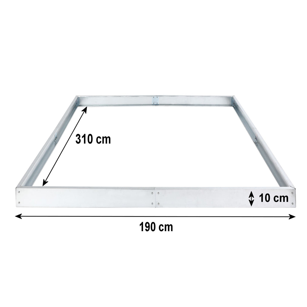 Serre, 310 x 190 cm, panneaux de 6 mm, env. 5,90 m², aluminium