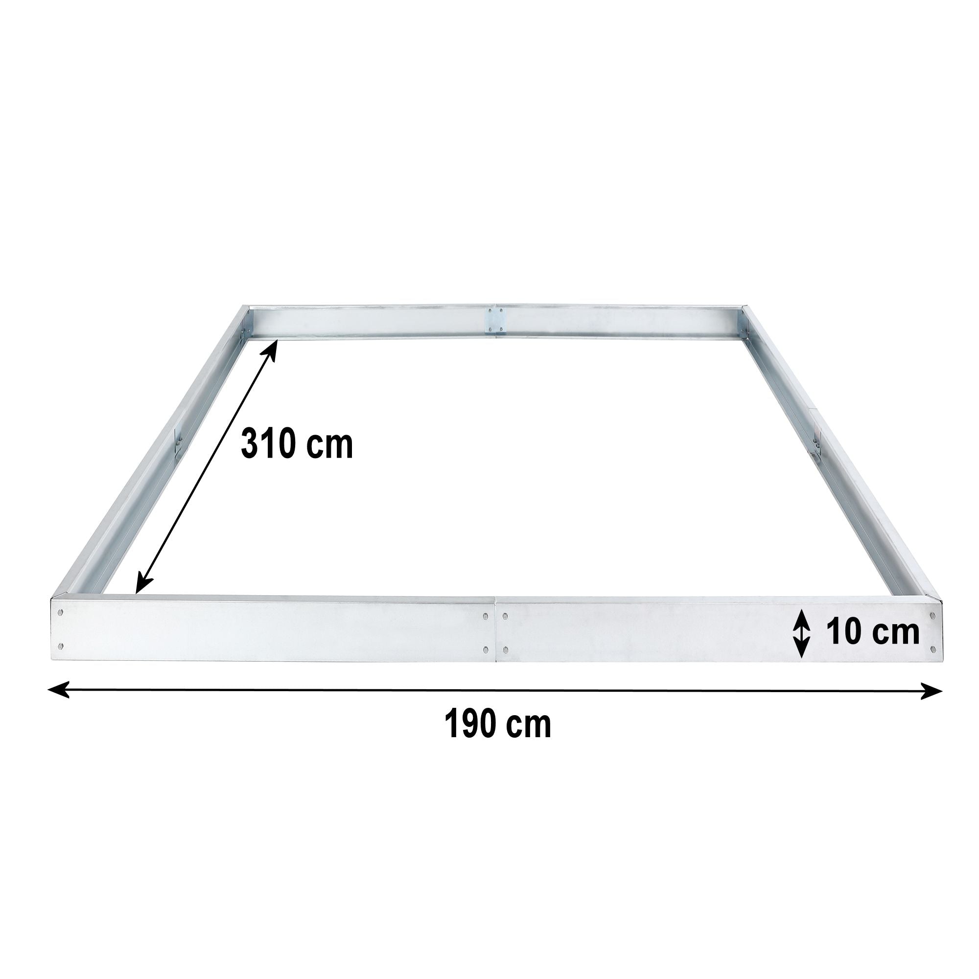 Serre, 310 x 190 cm, panneaux de 6 mm, env. 5,90 m², aluminium