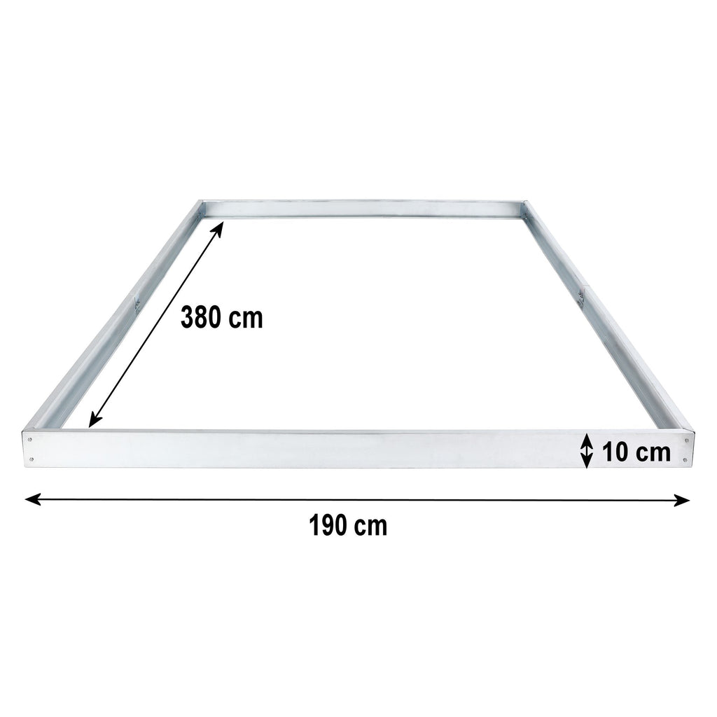 Serre, 380 x 190 cm, panneaux de 6 mm, 7,22 m², aluminium