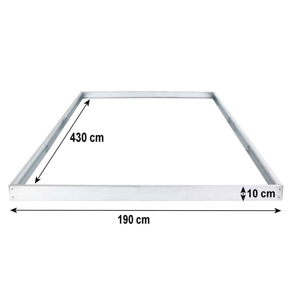 Serre, 430 x 190 cm, panneaux de 6 mm, 8,17 m², aluminium