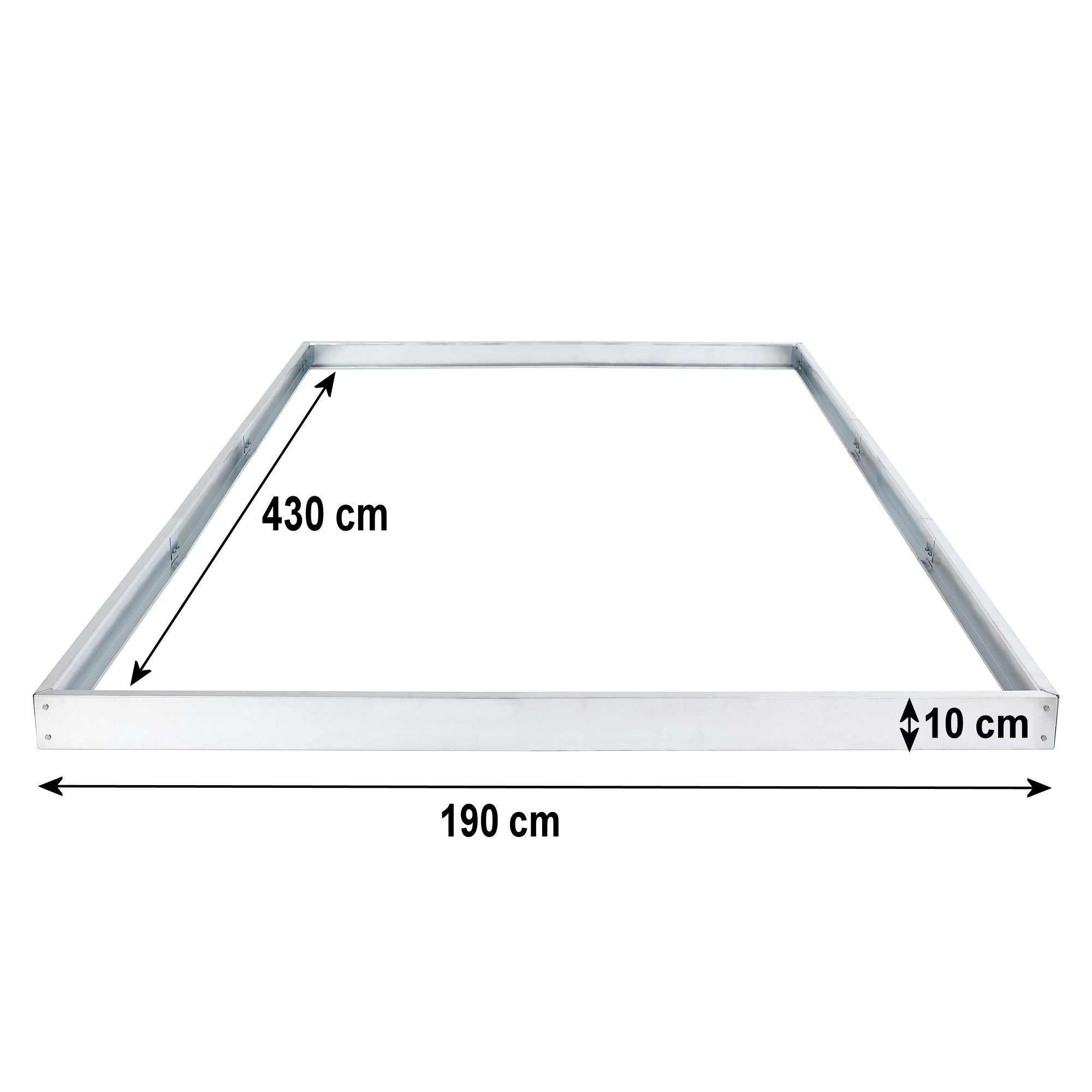 Serre, 430 x 190 cm, panneaux de 6 mm, 8,17 m², aluminium