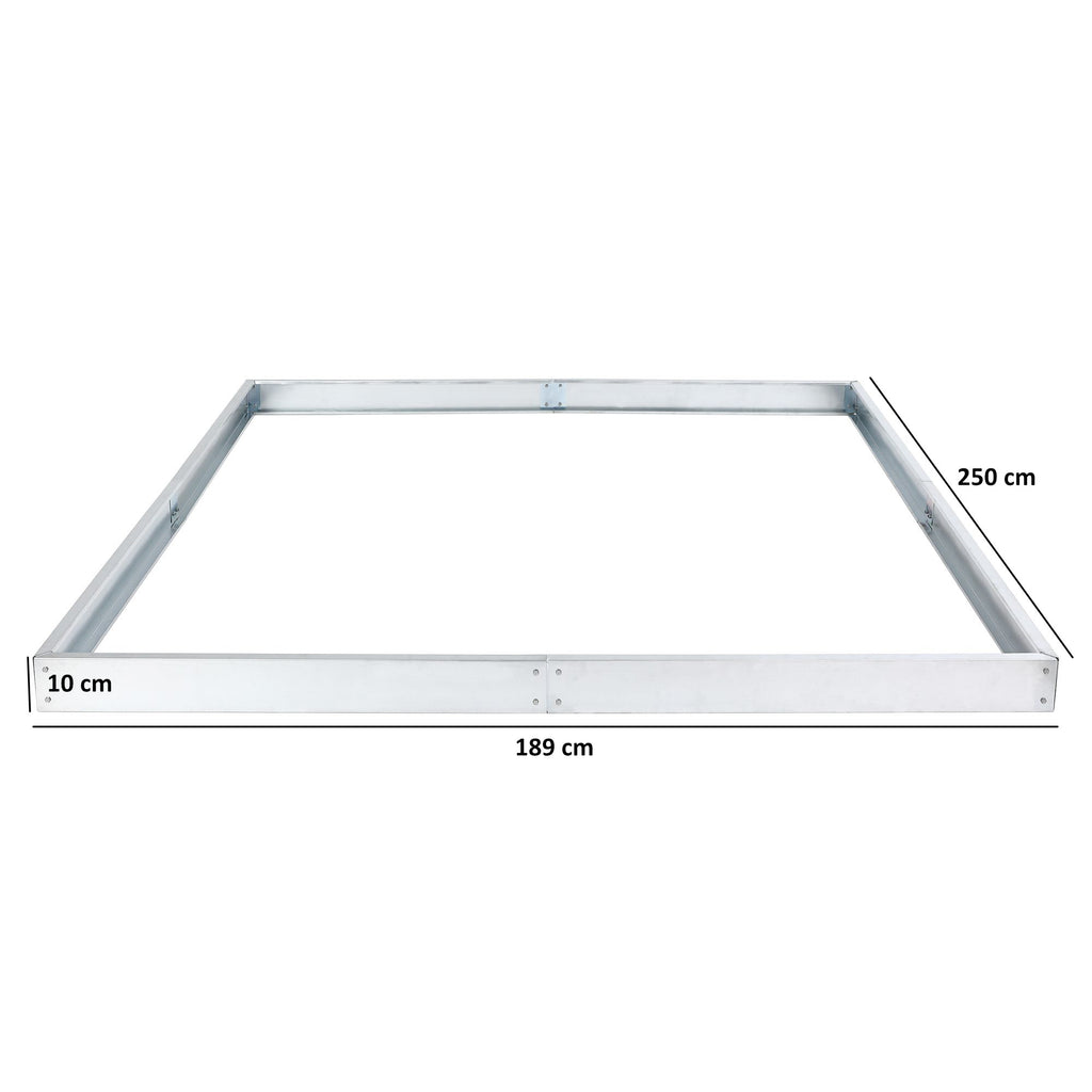 Foundation frame, 250 x 189 x 10 cm, galvanized steel foundation