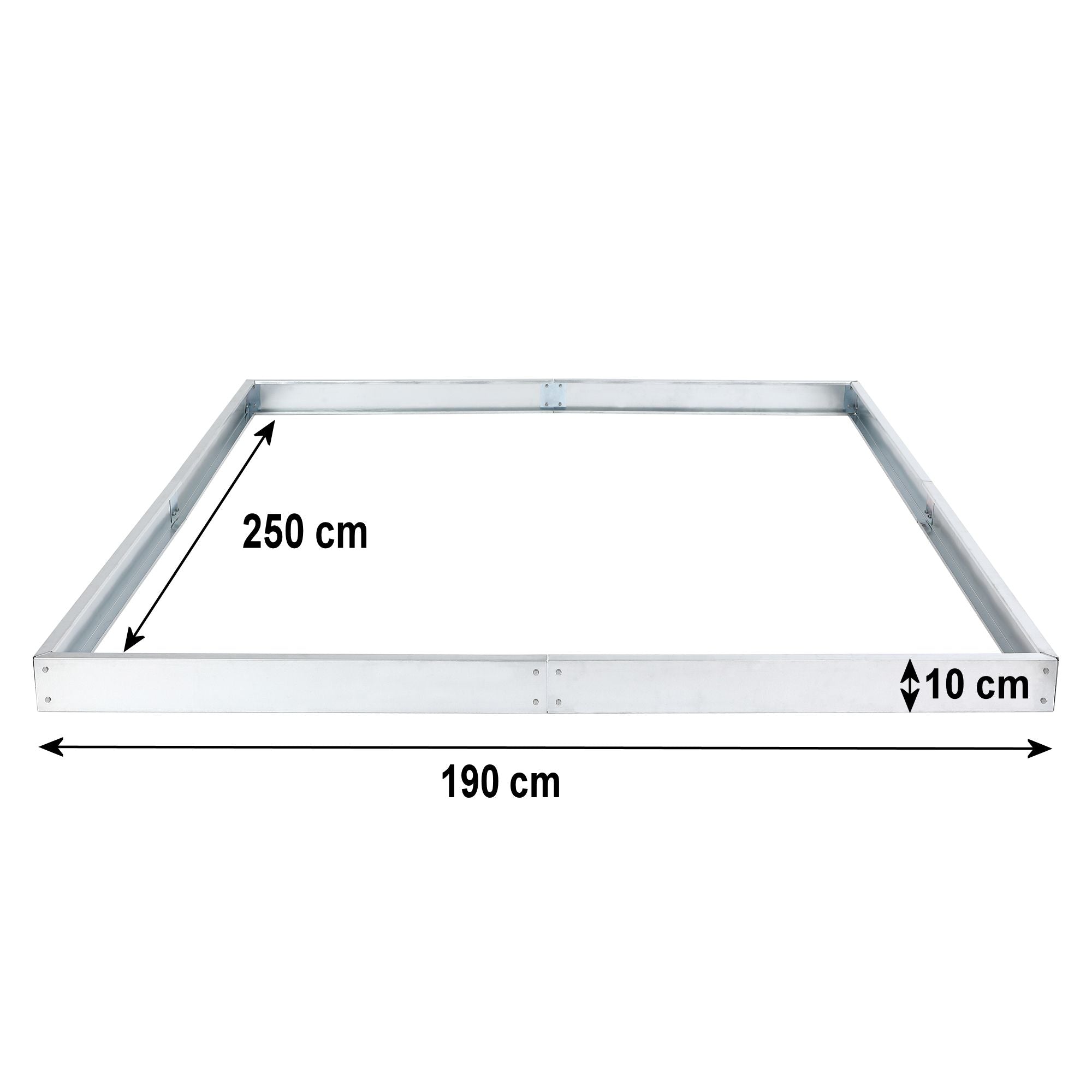 Serre, 250 x 190 cm, panneaux de 6 mm, 4,75 m², aluminium