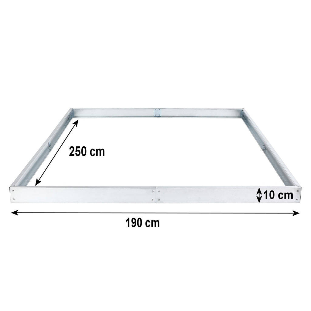 Serre, 250 x 190 cm, panneaux de 4 mm, aluminium