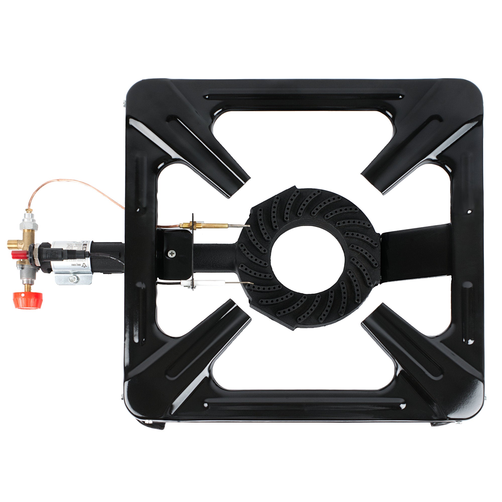 Cuisinière à gaz en fonte, brûleur à gaz à 1 anneau, avec allumeur piézoélectrique, 40 x 40 x 15 cm