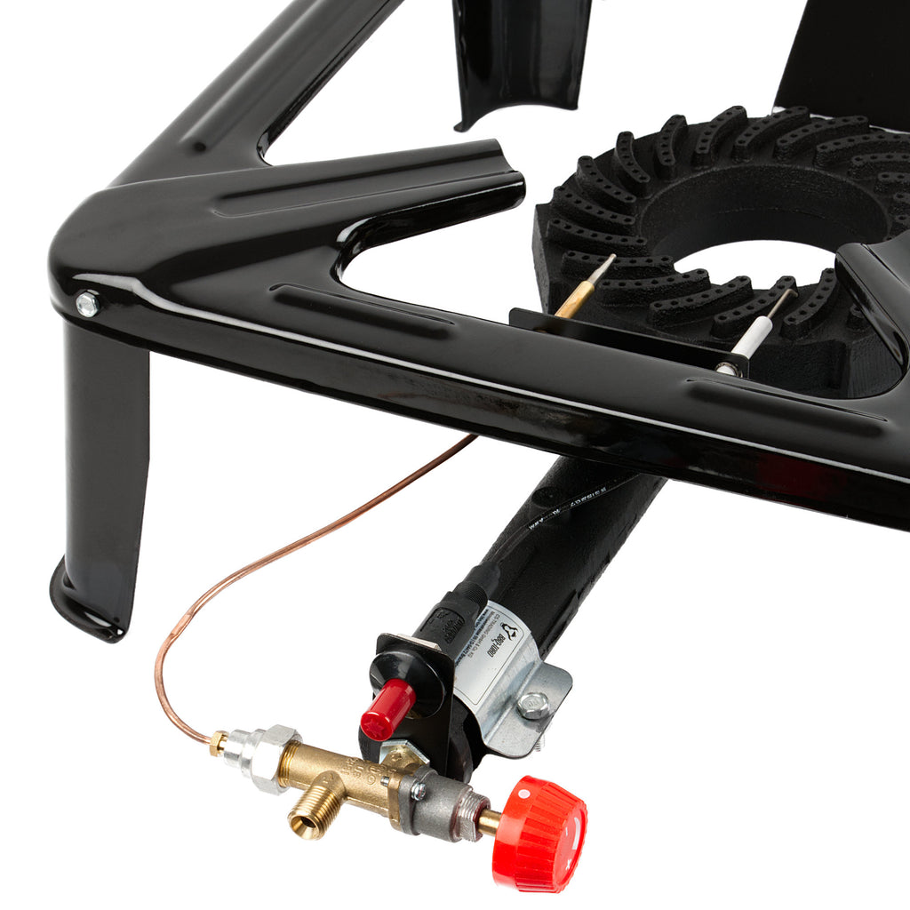 Cuisinière à gaz en fonte, brûleur à gaz à 1 anneau, avec allumeur piézoélectrique, 40 x 40 x 15 cm