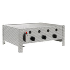 Plaque de cuisson professionnelle, acier inoxydable, 3 brûleurs, 64 x 52 x 27 cm