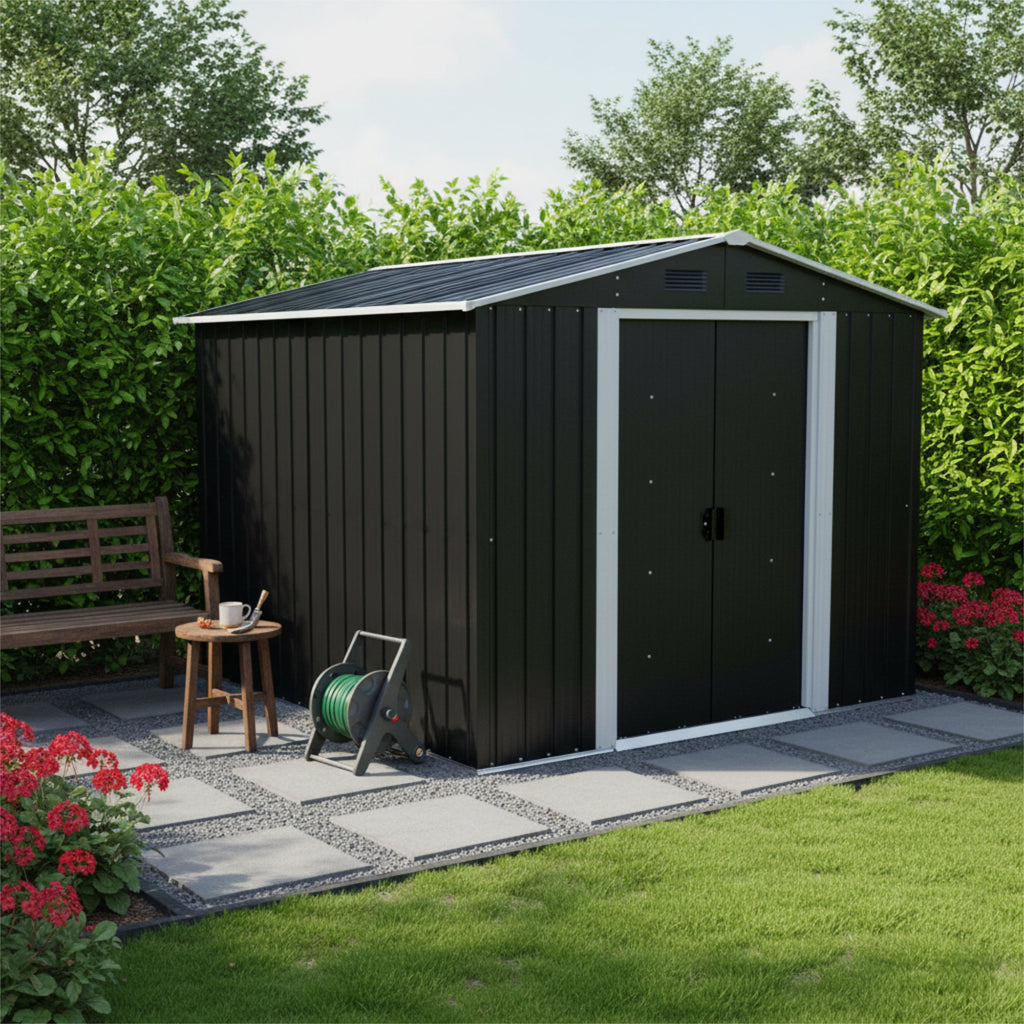 Abri de jardin, 236 x 303 x 190 cm, porte coulissante comprise