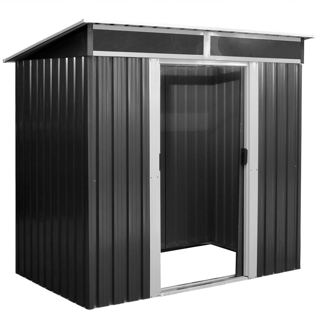 Abri de jardin, 238 x 132 x 180 cm, anthracite, avec porte coulissante