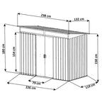 Garden shed, 238 x 132 x 180 cm, anthracite, including sliding door