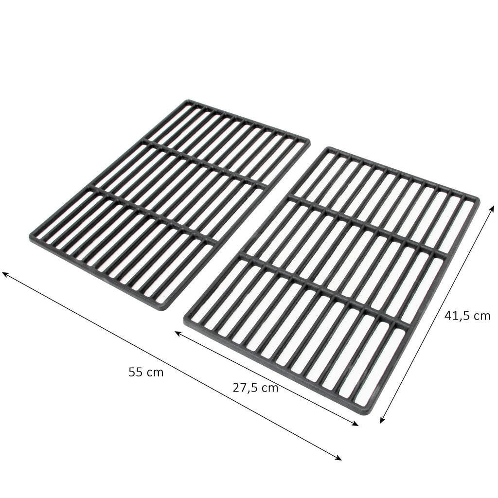 Grille de barbecue en fonte, lot de 2, 55 x 41,5 cm