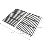 Grille de barbecue en fonte, lot de 2, 55 x 41,5 cm