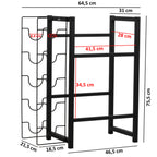 Beverage crate rack &amp; wine rack, 5 wine bottles and 2 crates