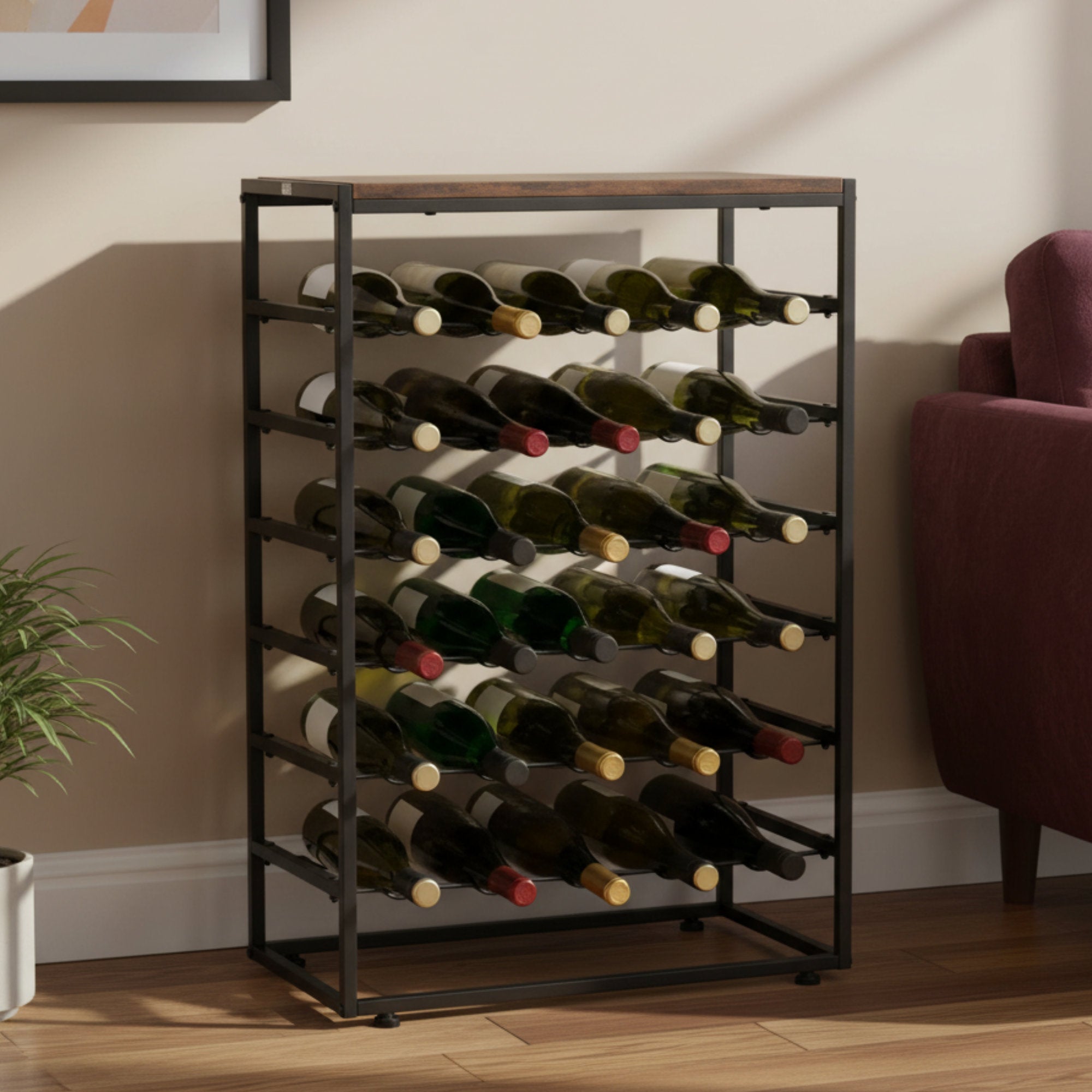 Wine rack, 30 wine bottles, with storage space