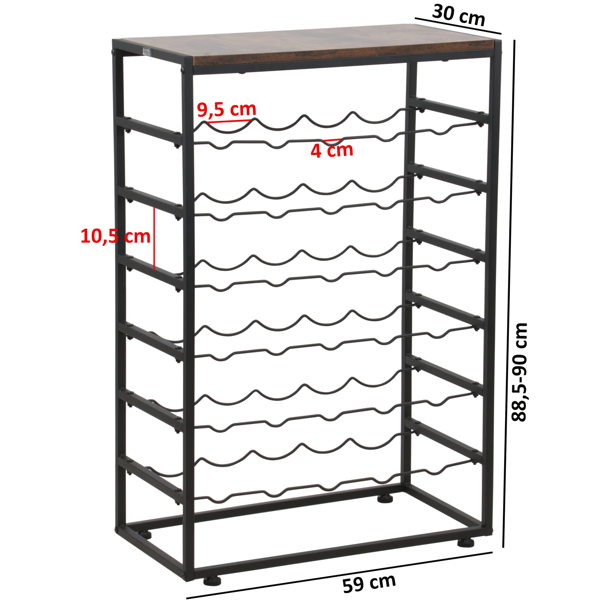 Wine rack, 30 wine bottles, with storage space