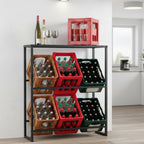 Présentoir à caisses de boissons, 6 caisses, avec étagère