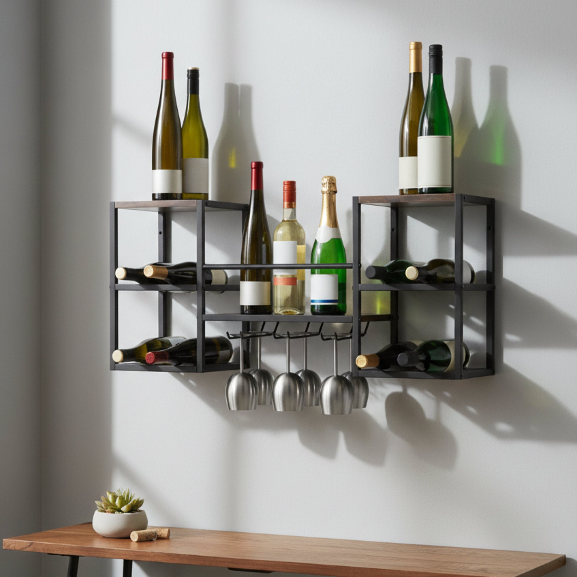 Wall-mounted wine rack
