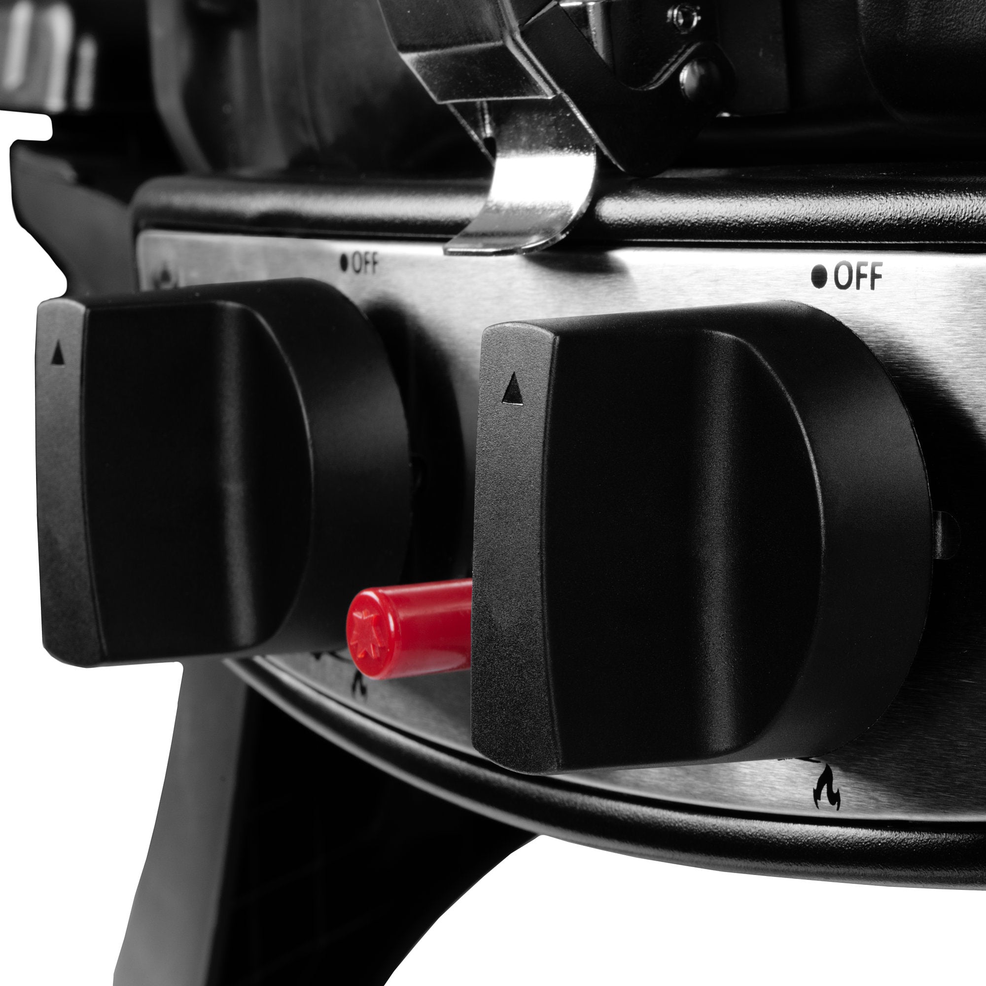 Barbecue à gaz de table, 2 brûleurs, portable, avec table de cuisson.