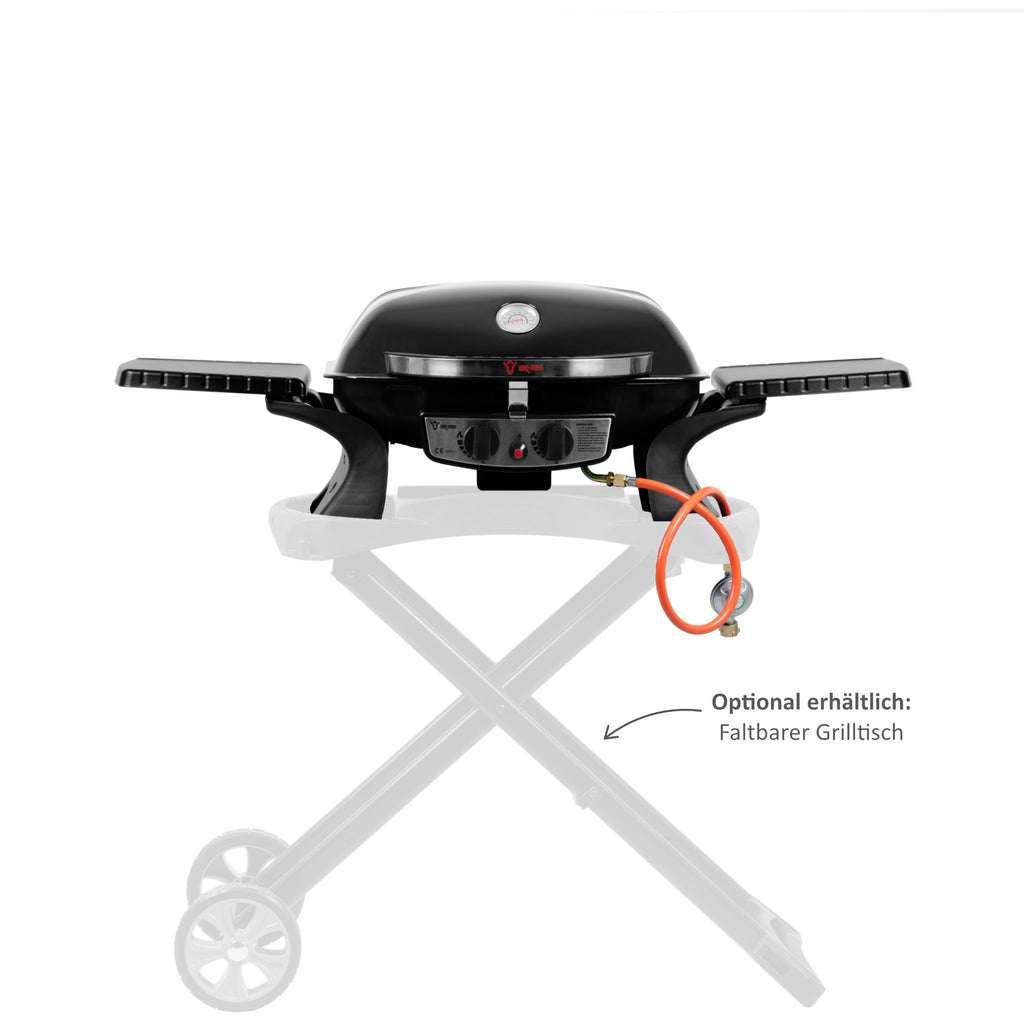 Tabletop gas grill, 2 burners, portable