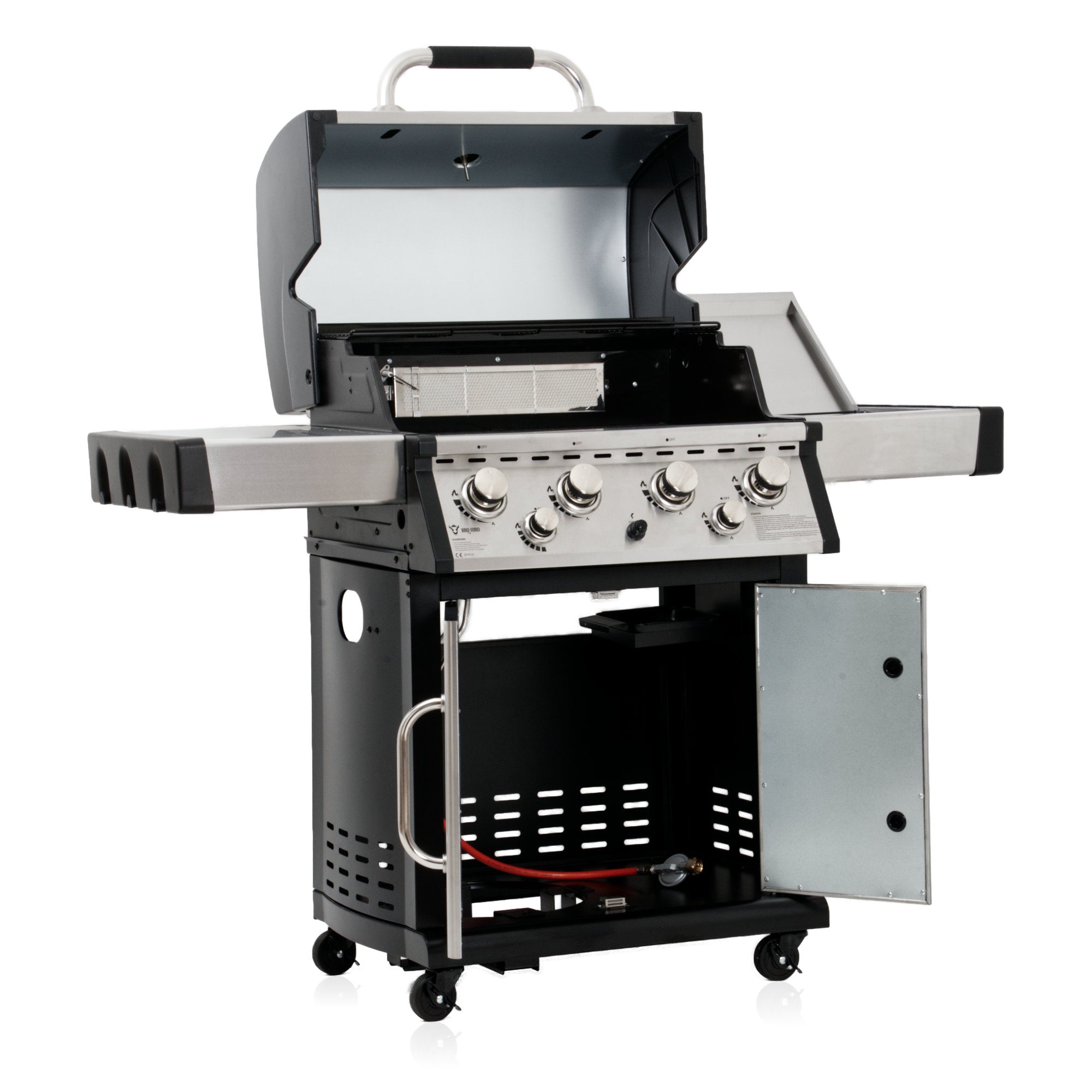 Gasgrill, Edelstahl, inkl. 4 Brenner, 1 Seitenbrenner, 1 Infrarotbrenner