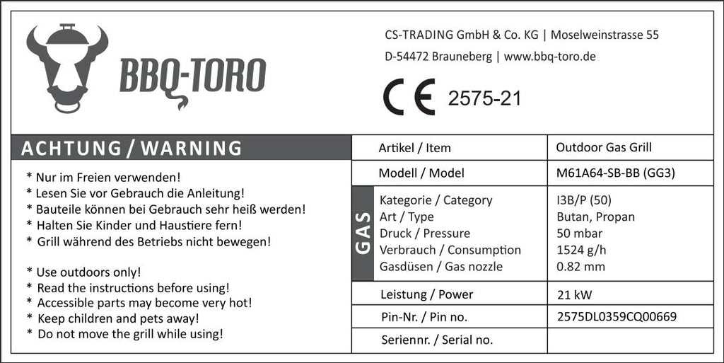 Gasgrill, Edelstahl, inkl. 4 Brenner, 1 Seitenbrenner, 1 Infrarotbrenner