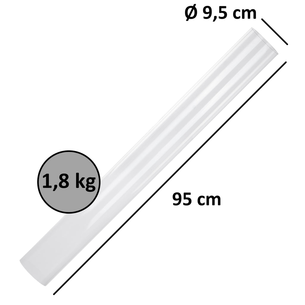 Tube en verre pour tube à feu, Ø 9,5 x (H) 95 cm, verre de rechange