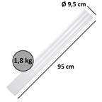 Tube en verre pour tube à feu, Ø 9,5 x (H) 95 cm, verre de rechange