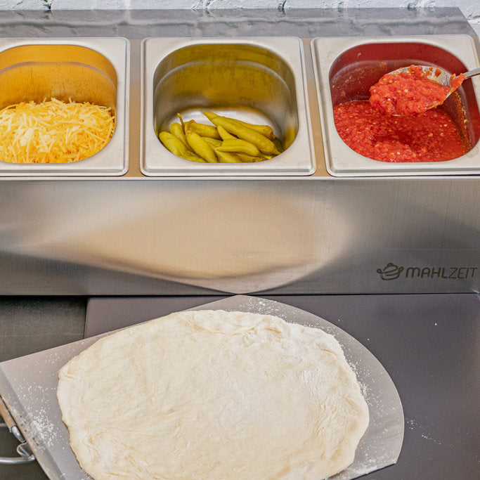 Ingredient container, stainless steel, removable lid, with rubber feet