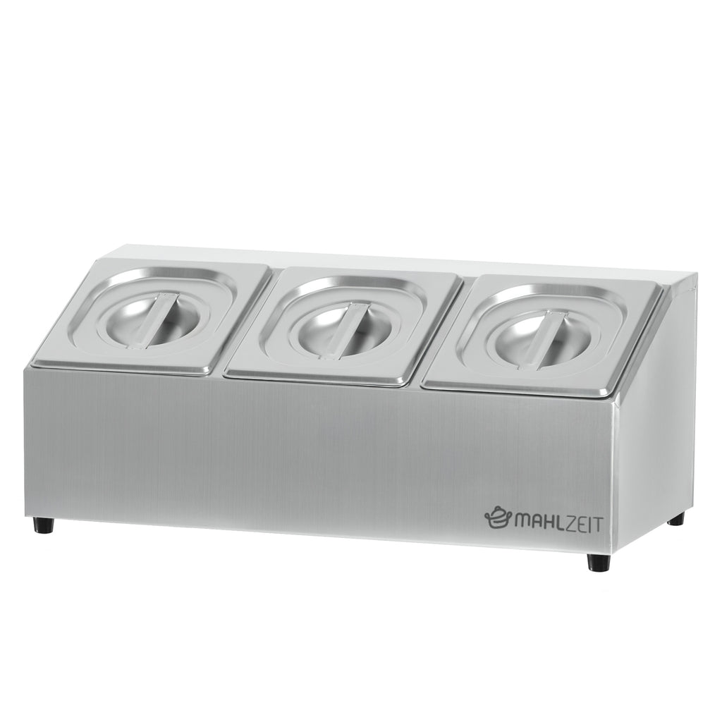 Récipient à ingrédients en acier inoxydable, couvercle amovible, avec pieds en caoutchouc