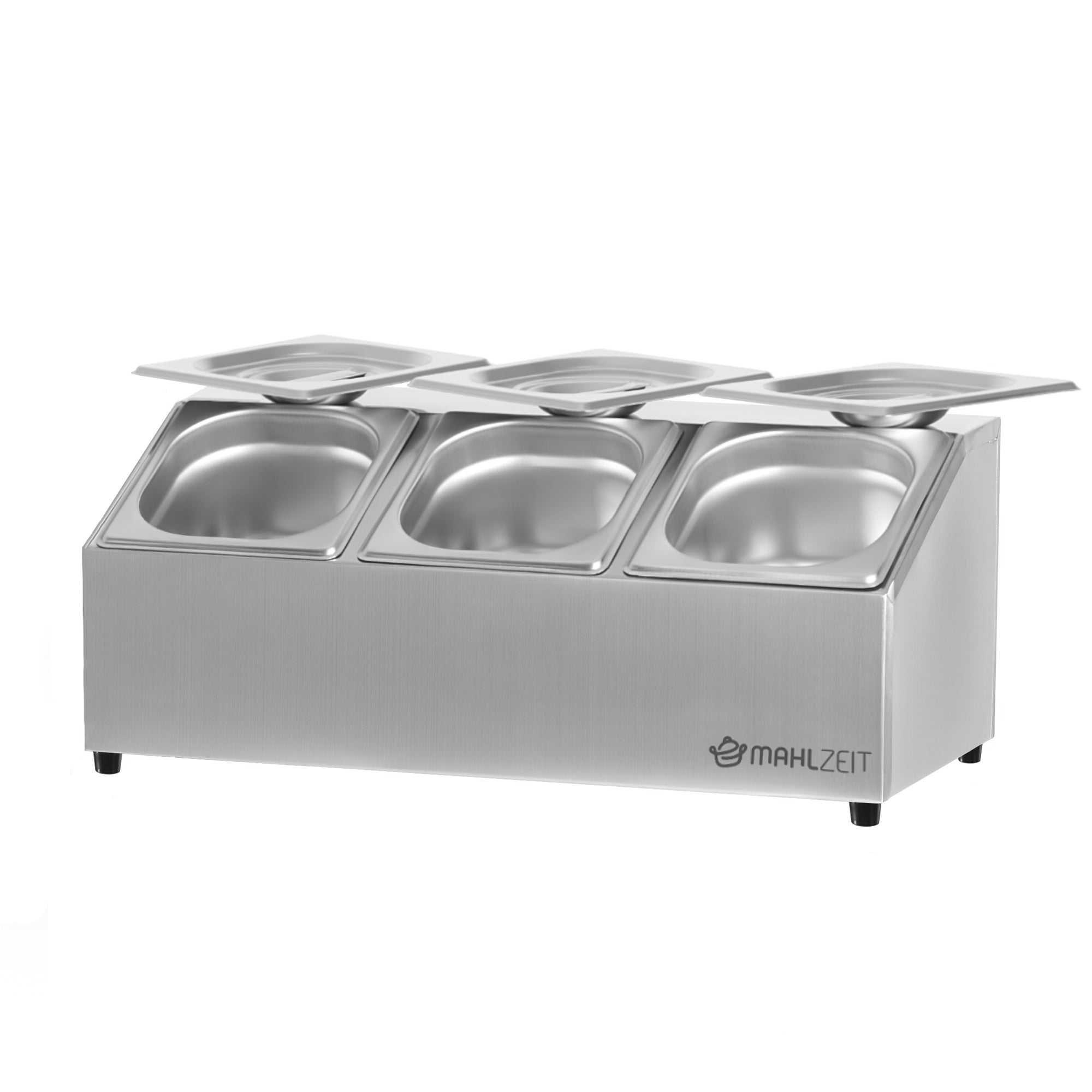 Récipient à ingrédients en acier inoxydable, couvercle amovible, avec pieds en caoutchouc