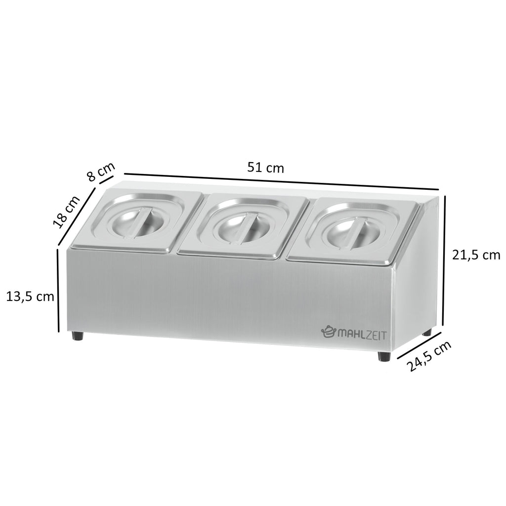 Récipient à ingrédients en acier inoxydable, couvercle amovible, avec pieds en caoutchouc