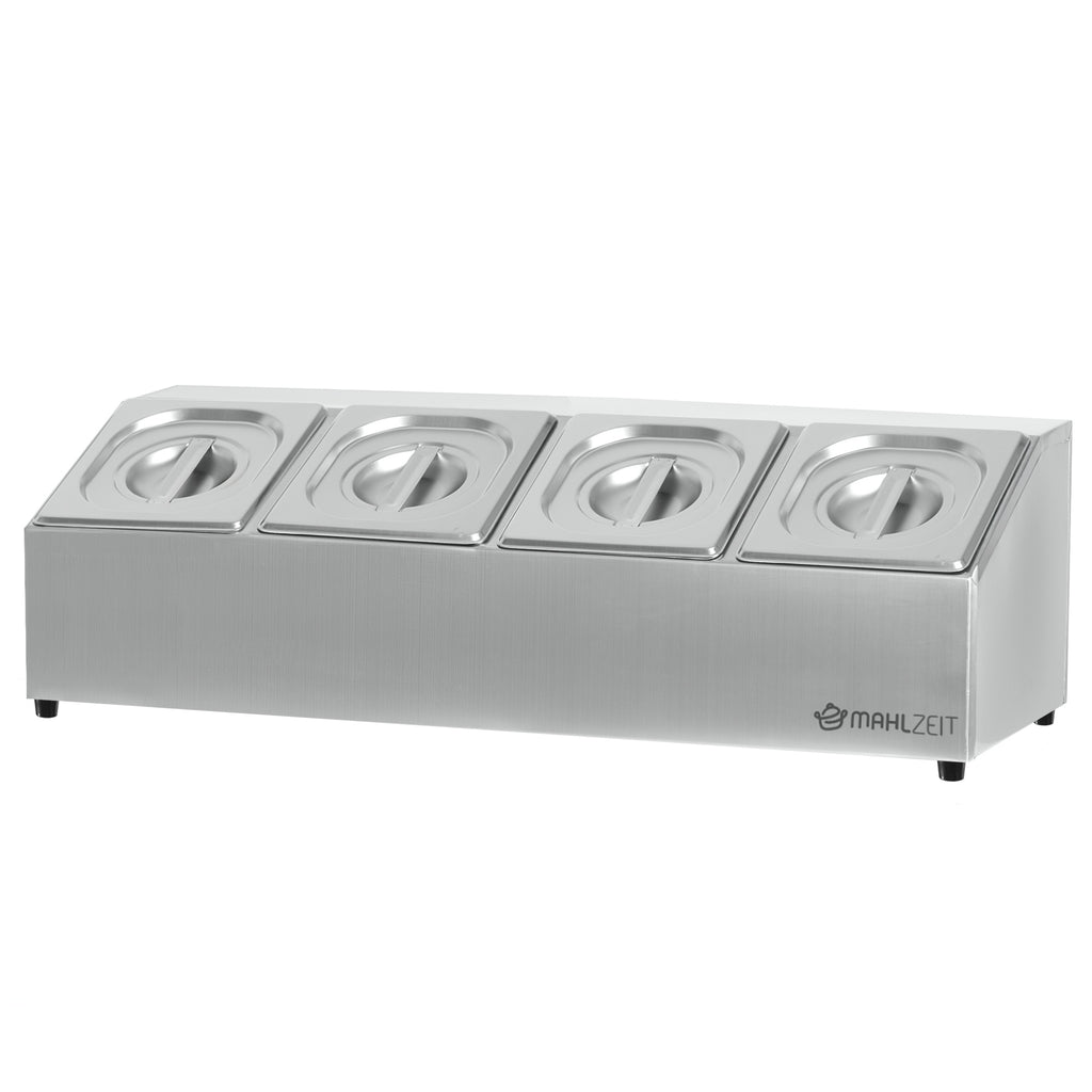 Récipient à ingrédients en acier inoxydable, couvercle amovible, avec pieds en caoutchouc