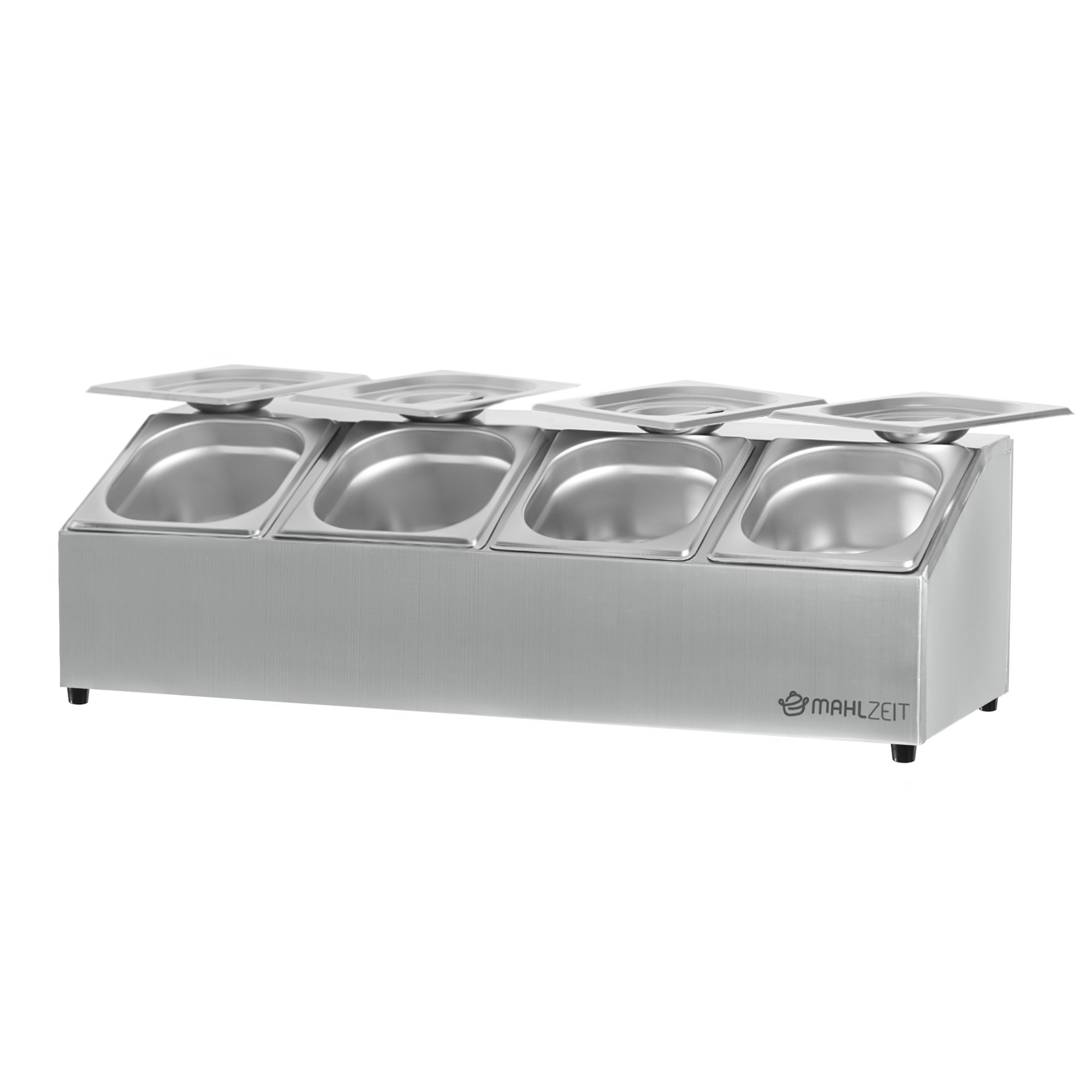 Récipient à ingrédients en acier inoxydable, couvercle amovible, avec pieds en caoutchouc