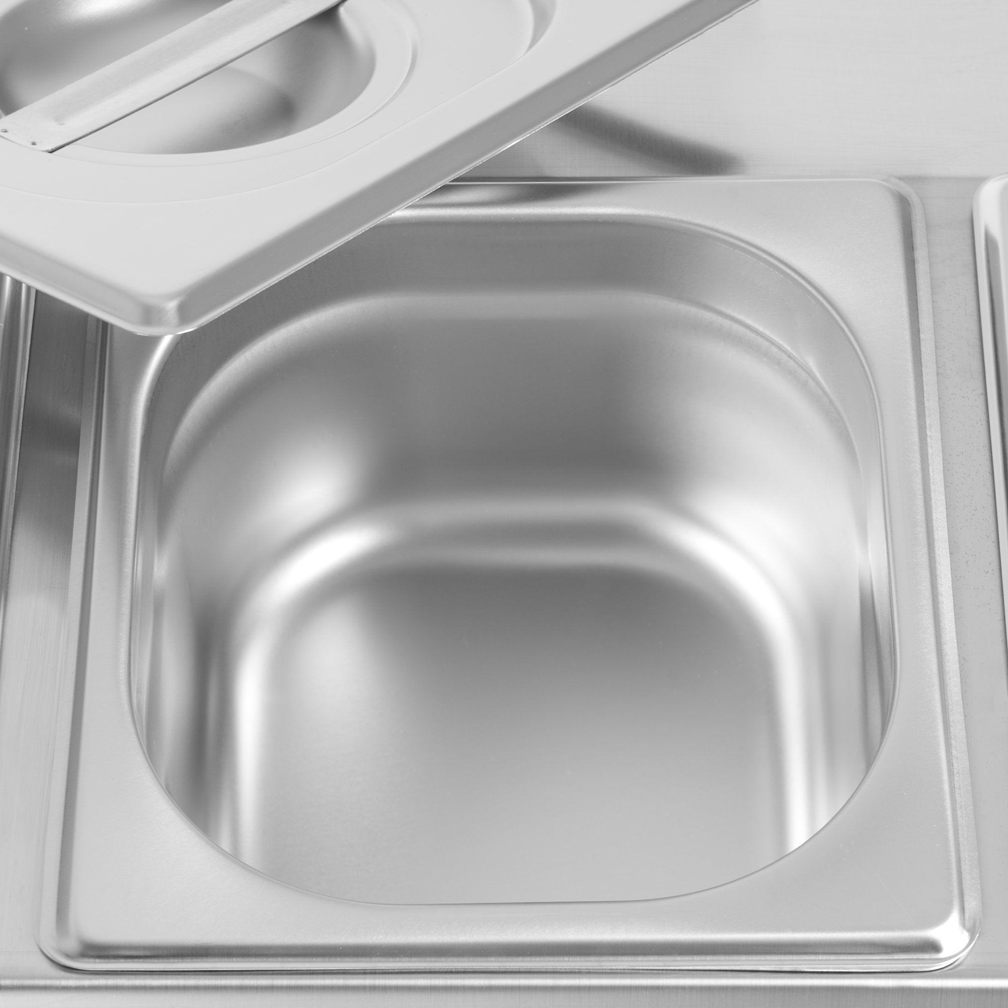 Récipient à ingrédients en acier inoxydable, couvercle amovible, avec pieds en caoutchouc