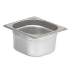 Ingredient container, stainless steel, hinged lid, with rubber feet