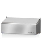 Ingredient container, stainless steel, hinged lid, with rubber feet