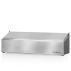 Ingredient container, stainless steel, hinged lid, with rubber feet