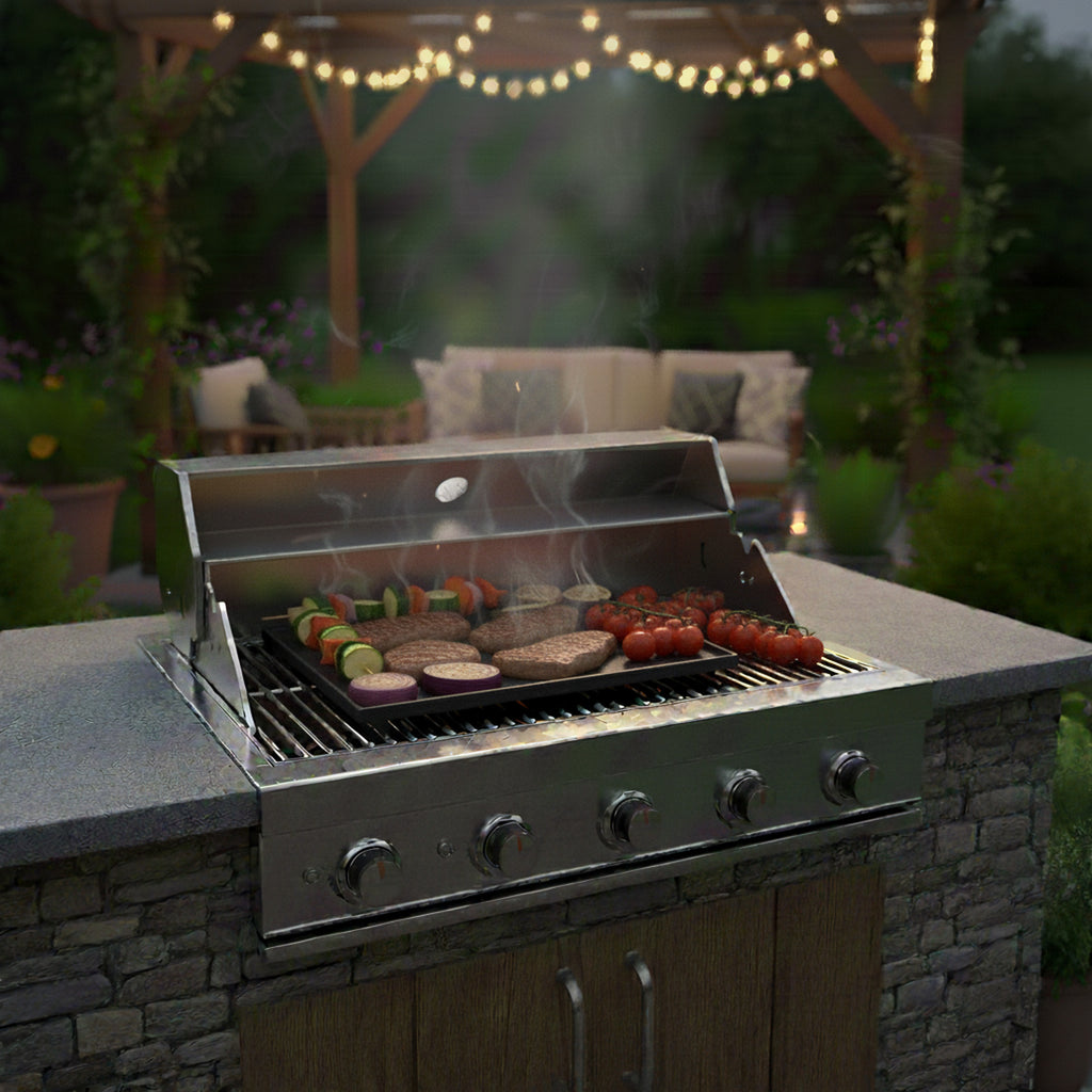 Reversible griddle, 44 x 24.5 cm, cast iron, enamelled, grill plate