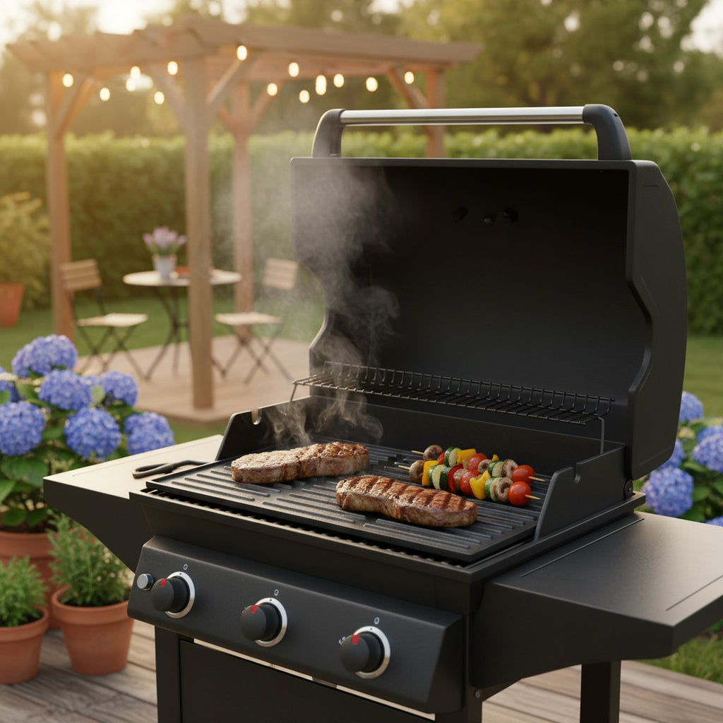 Reversible griddle, 44 x 24.5 cm, cast iron, enamelled, grill plate