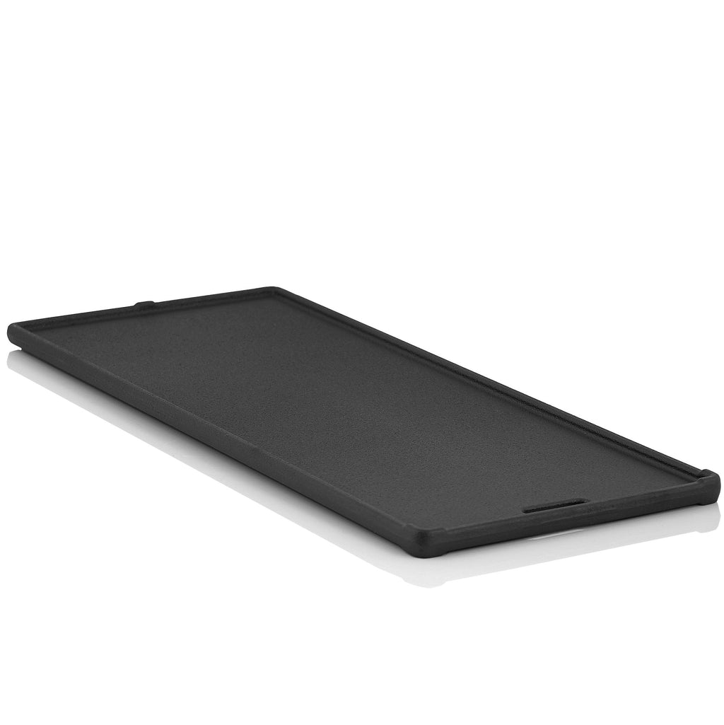 Plaque de cuisson réversible, 45 x 19,5 cm, en fonte émaillée.