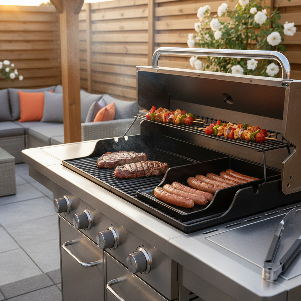 Plancha, 25.5 x 42.5 cm, cast iron, enamelled, grill tray