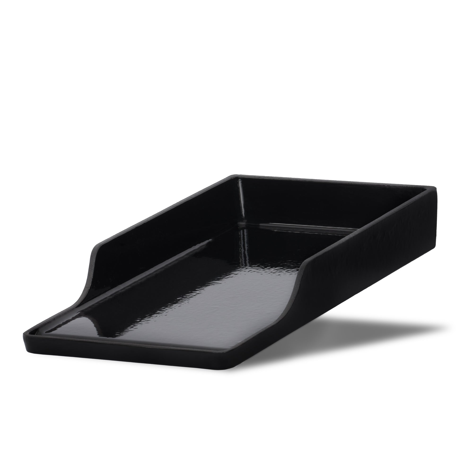 Plancha, 25,5 x 42,5 cm, en fonte émaillée, avec grille.