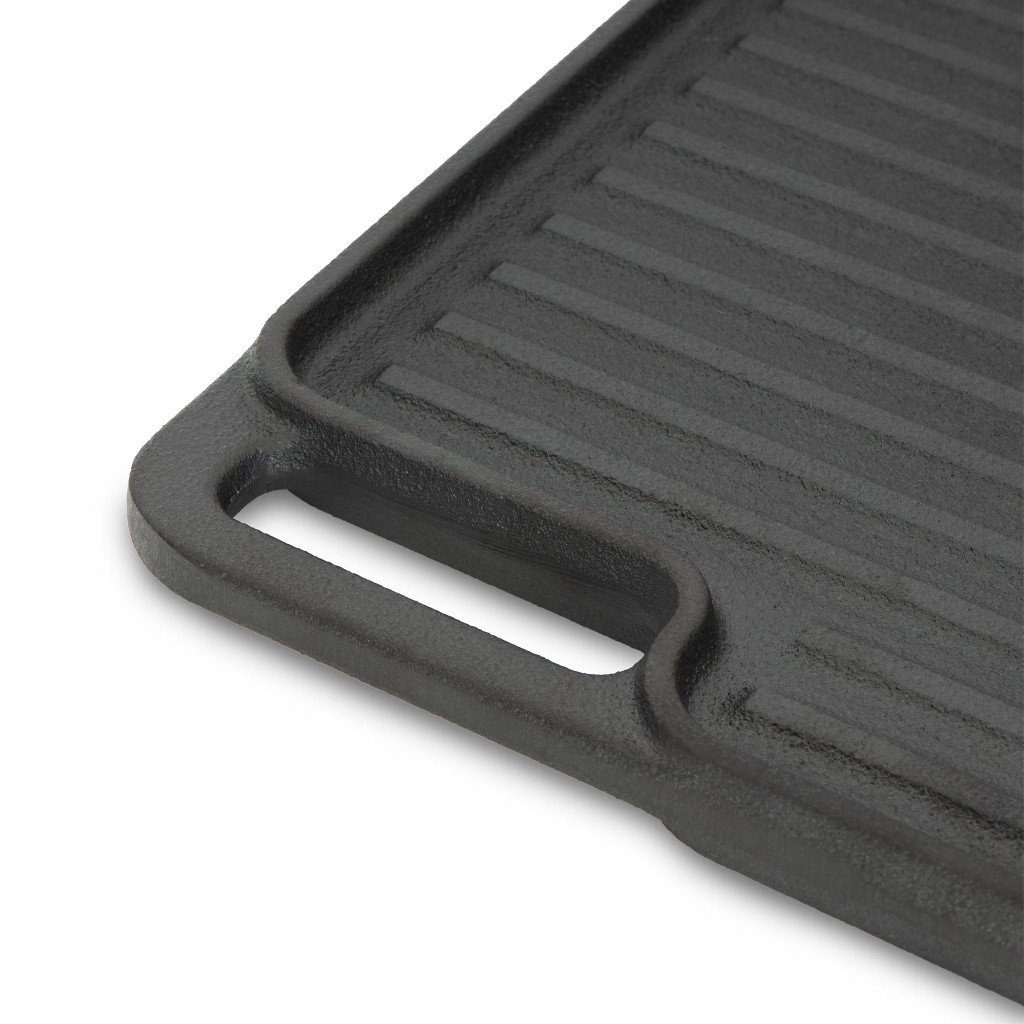 Wendeplatte, Gusseisen, pre-seasoned, mit Griffen, Grillplatte
