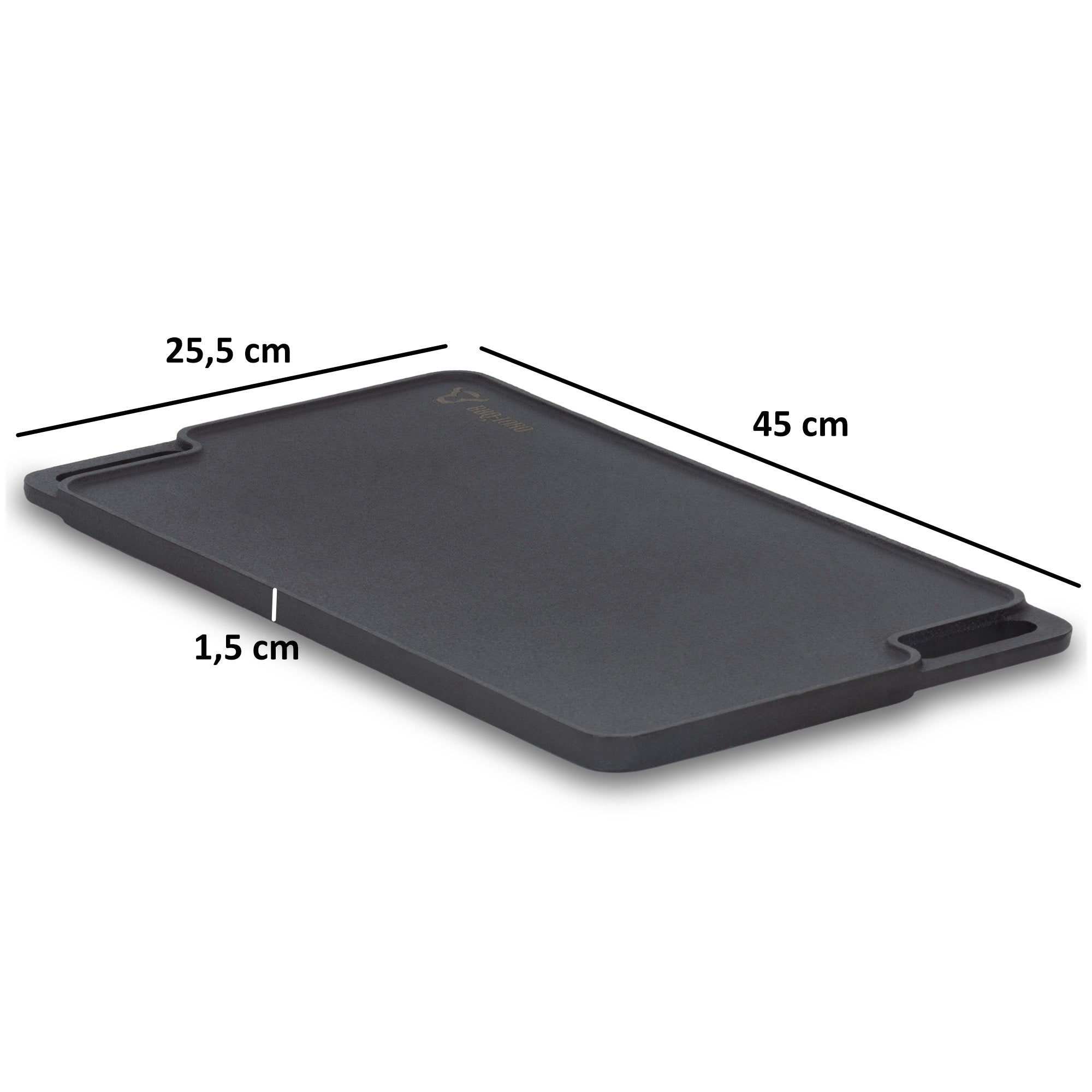 Wendeplatte, Gusseisen, pre-seasoned, mit Griffen, Grillplatte