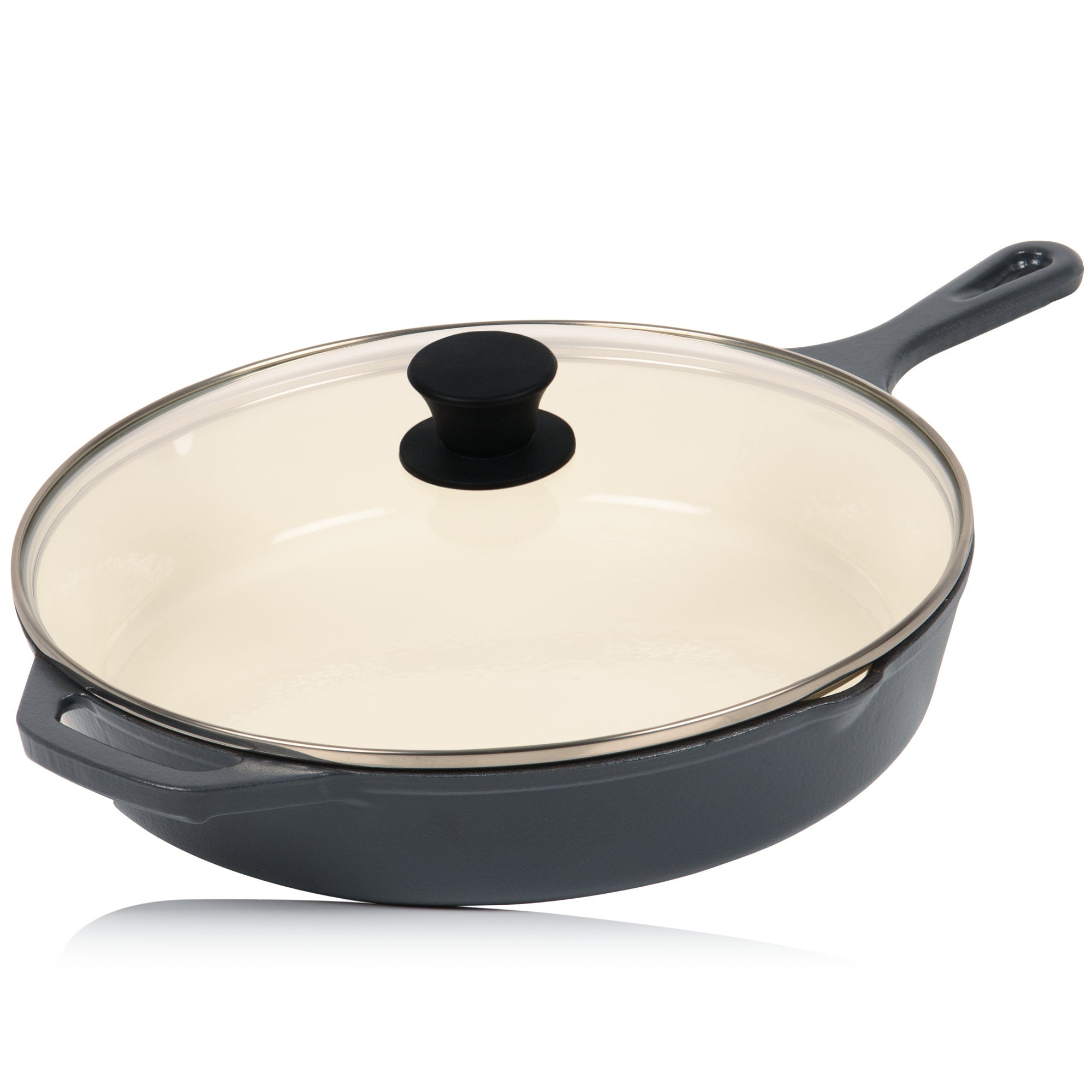 5-piece cast iron enamelled frying pan set