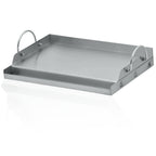 Plancha en acier inoxydable, avec poignées et égouttoir