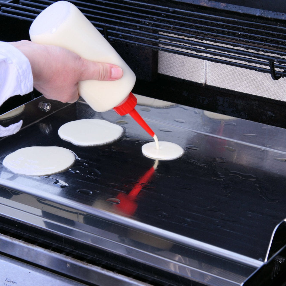 Plancha en acier inoxydable, avec poignées et égouttoir